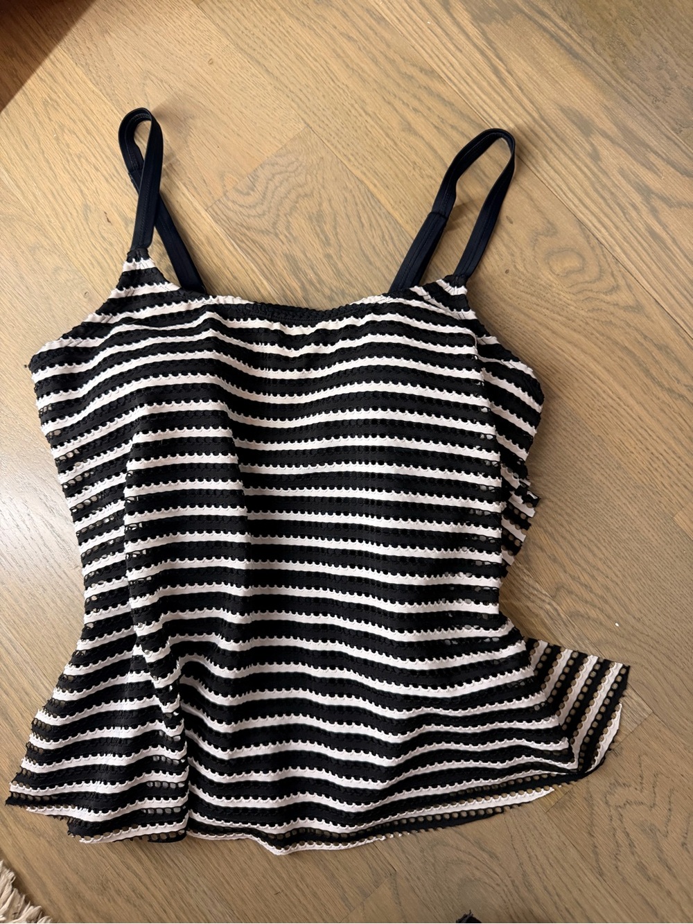 croft & barrow Black and White Striped Swim Camisole